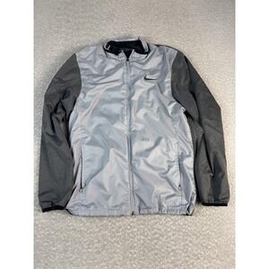 Nike Golf Jacket Mens Small Gray Full Zip Colorblock Lightweight Windbreaker